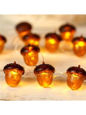 3D Acorn Fall Decor String Lights Battery Powered with Remote 10ft 30 LEDs